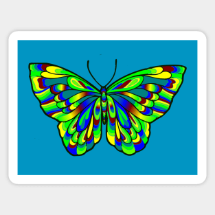 Pretty Green and Blue Butterfly Sticker